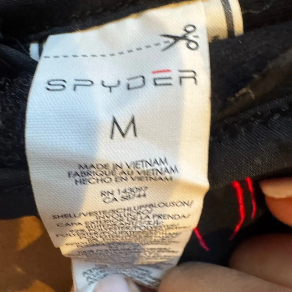 Spyder Black Slippers with Red Stitching
